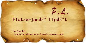 Platzerjanó Lipót névjegykártya